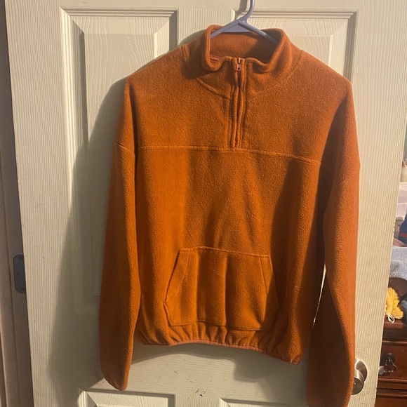 Hippie Rose Women's Orange Zip-Up Sweater - Picture 1 of 5